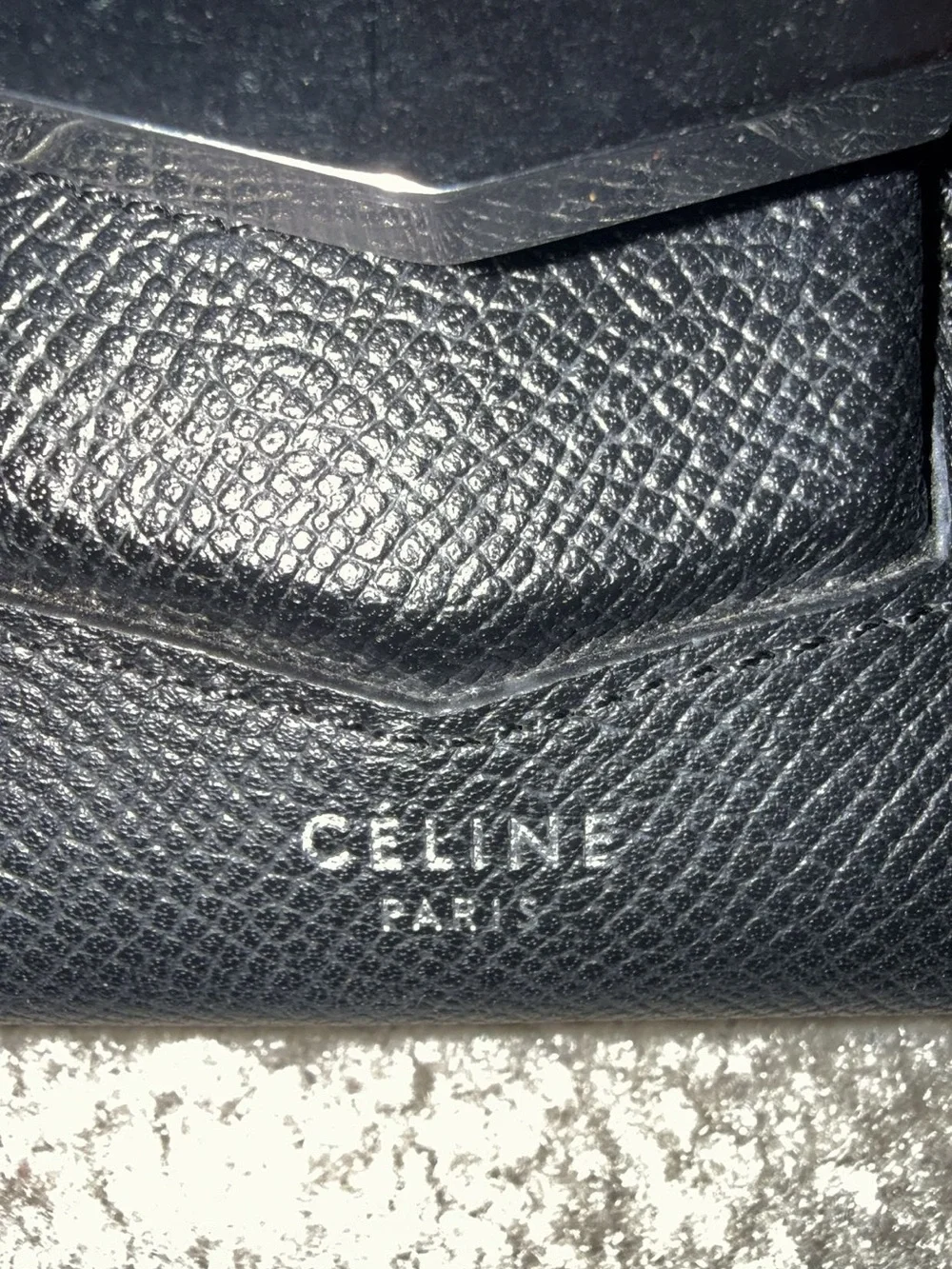 Celine Black Trotteur Calfskin Textured Leather Wallet (Comes with insert)